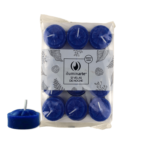 Velas de Noche - Azul Pack 12