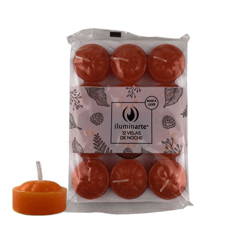 Velas de Noche - Naranja Pack 12