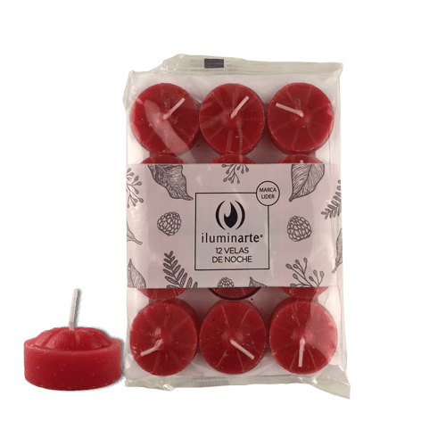 Velas de Noche - Rojo Pack 12