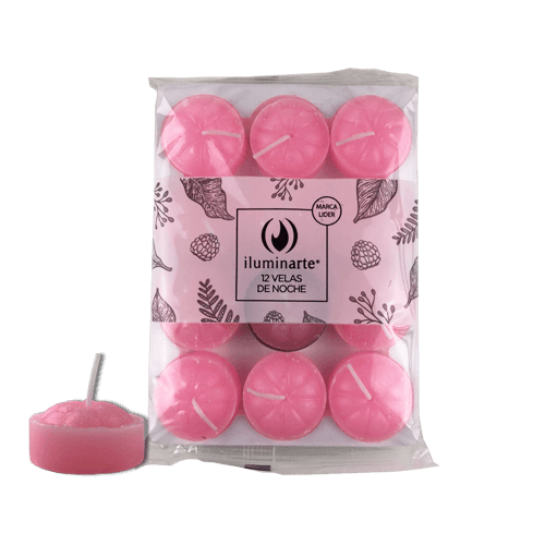 Velas de Noche - Rosa Pack 12