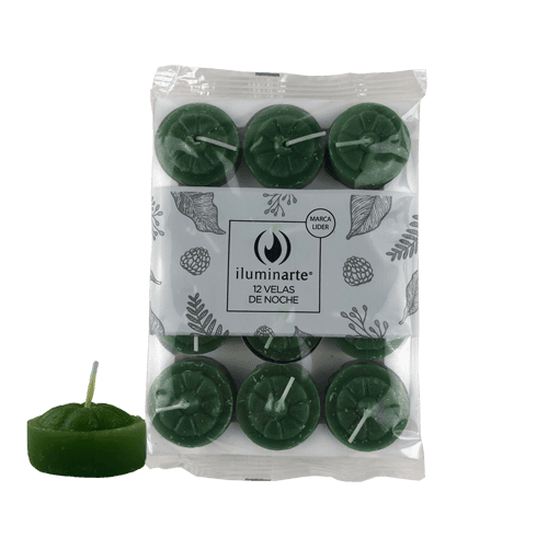 Velas de Noche - Verde Pack 12
