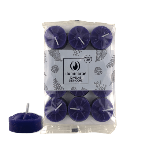 Velas de Noche - Violeta Pack 12