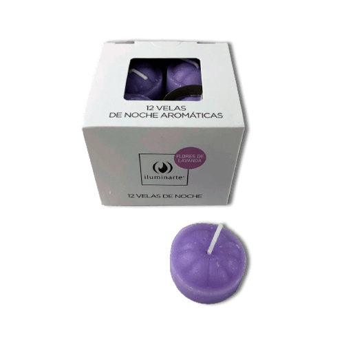 Velas Noche Cubo Aromatica (008A)- Flores de Lavanda Pack 12