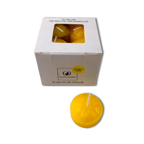 Velas Noche Cubo Aromatica (008A)- Limón Pack 12