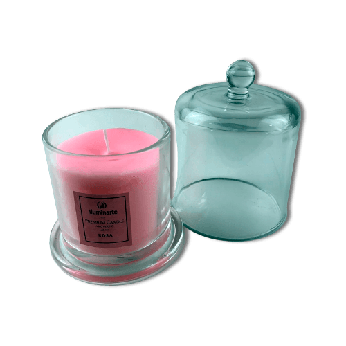 Vela con Campana de Cristal - Rosa