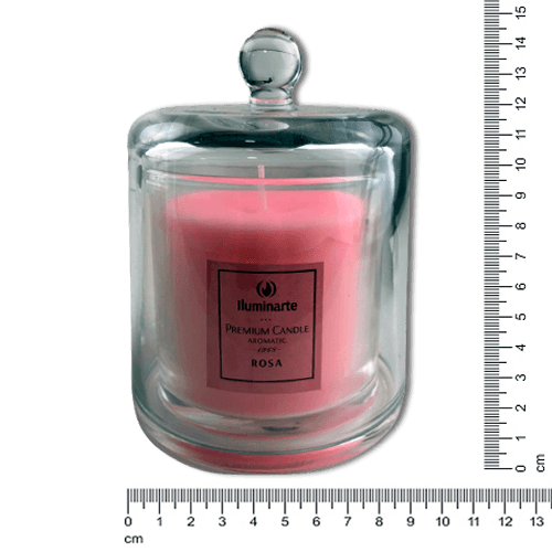 Vela con Campana de Cristal - Rosa