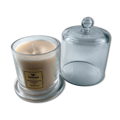 Vela con Campana de Cristal - Vainilla