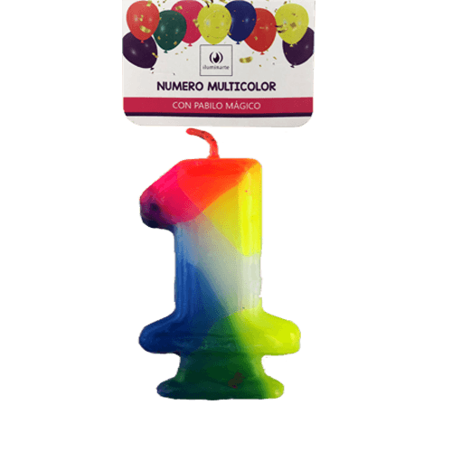 Vela Número Multicolor Bolsa - 1