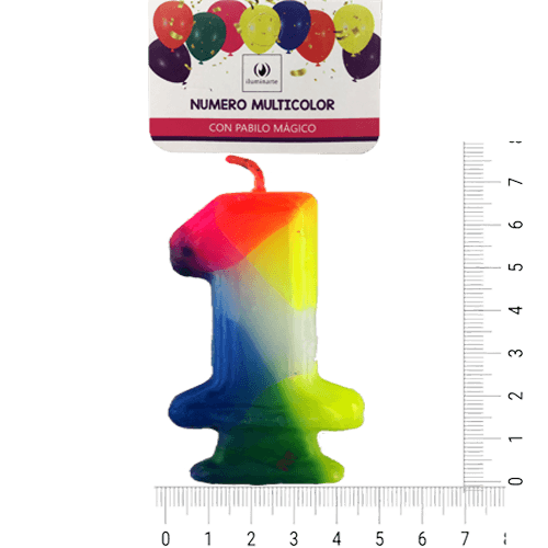 Vela Número Multicolor Bolsa - 1