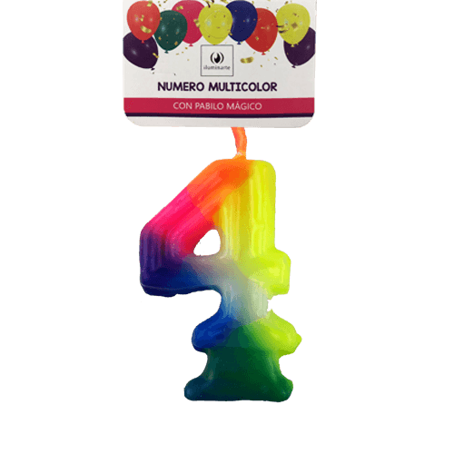 Vela Número Multicolor Bolsa - 4