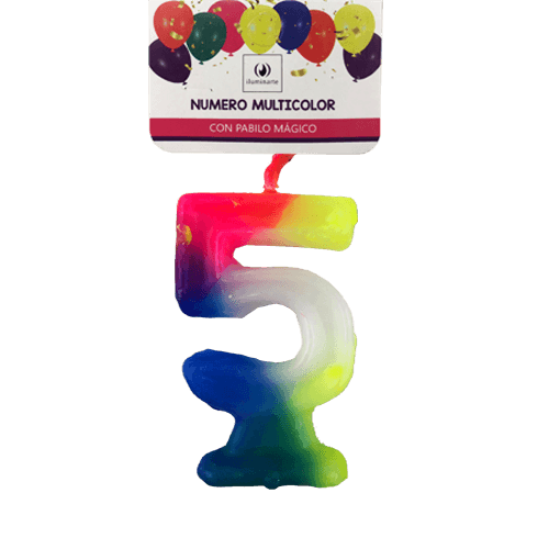 Vela Número Multicolor Bolsa - 5