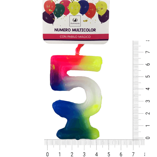 Vela Número Multicolor Bolsa - 5