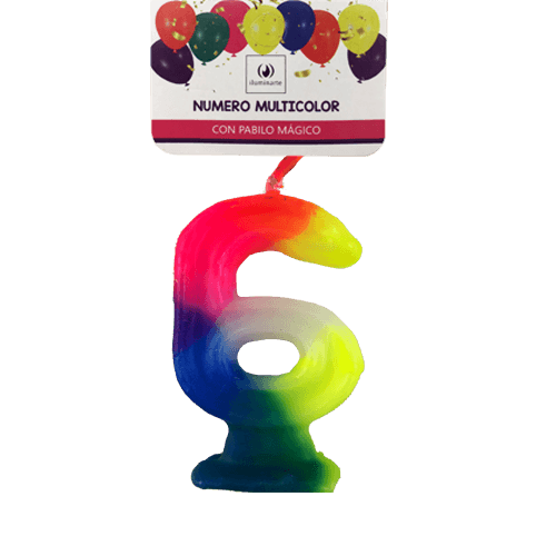 Vela Número Multicolor Bolsa - 6