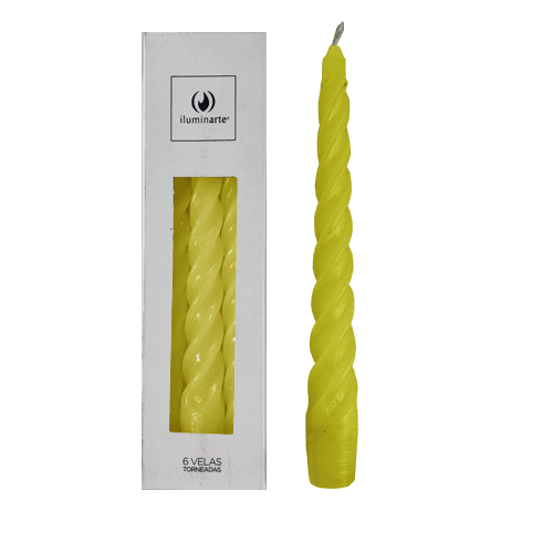 6 Velas Torneadas - Amarillo (134N)