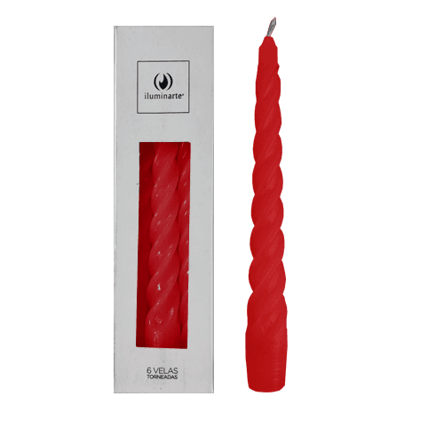 6 Velas Torneadas - Rojo (134N)