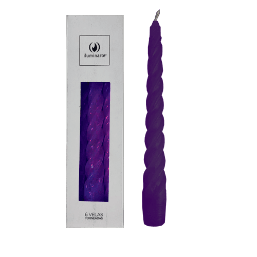 6 Velas Torneadas - Violeta (134N)