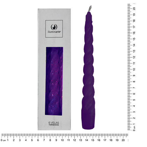 6 Velas Torneadas - Violeta (134N)