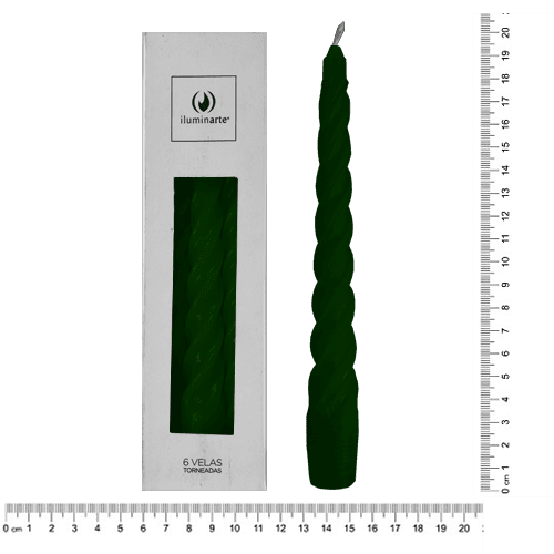 6 Velas Torneadas - Verde (134N)