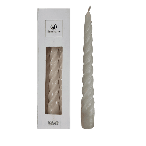 6 Velas Torneadas - Blanco (134N)
