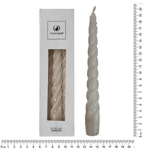 6 Velas Torneadas - Blanco (134N)