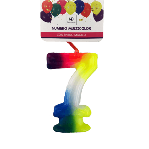 Vela Número Multicolor Bolsa - 7