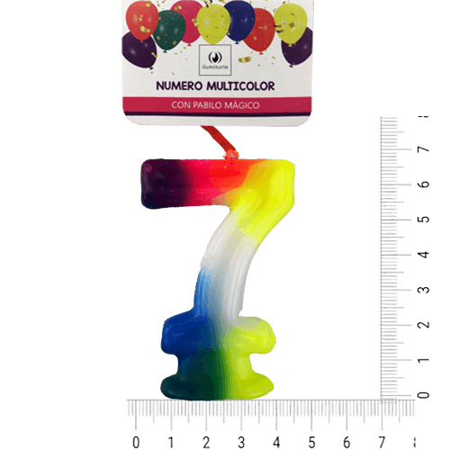 Vela Número Multicolor Bolsa - 7