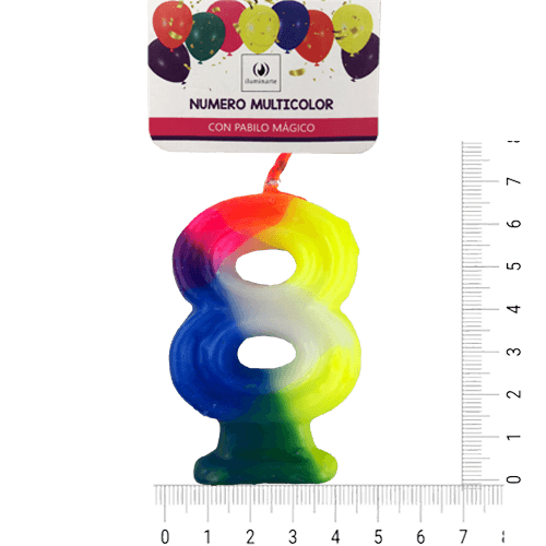 Vela Número Multicolor Bolsa - 8