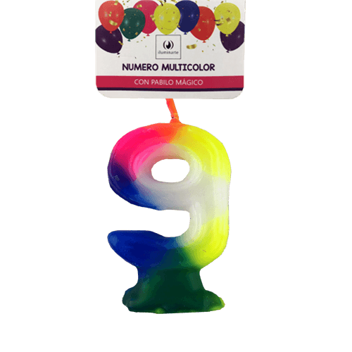 Vela Número Multicolor Bolsa - 9