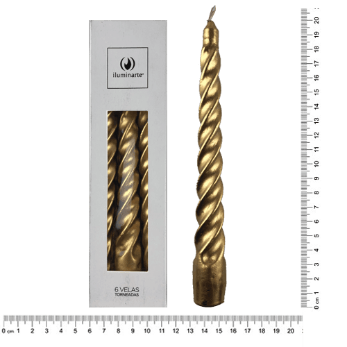6 Velas Torneadas - Oro (134Ñ)