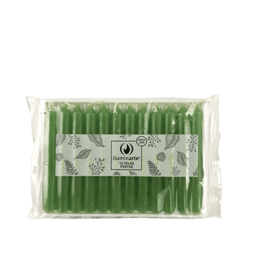 12 Velas Finitas - Verde Manzana (020)
