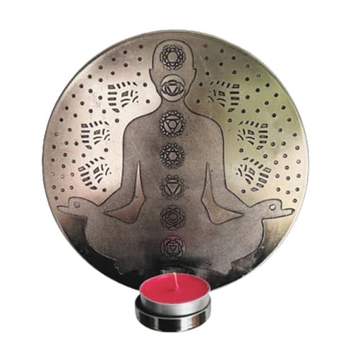Porta Vela de Pared Chakra Meditación Gold LAN-409 B-B