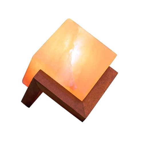 Lámpara de Sal del Himalaya Cuadrada con Base LS020