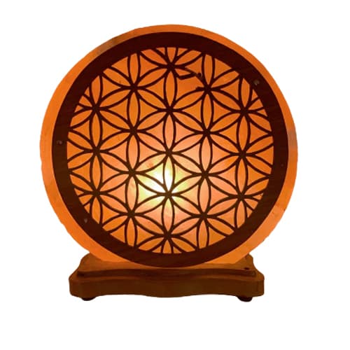 Lámpara de Sal del Himalaya Flor de la Vida LS024