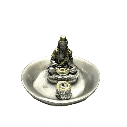 Porta Sahumerio Kwuan Yin Plata y Oro (F162)