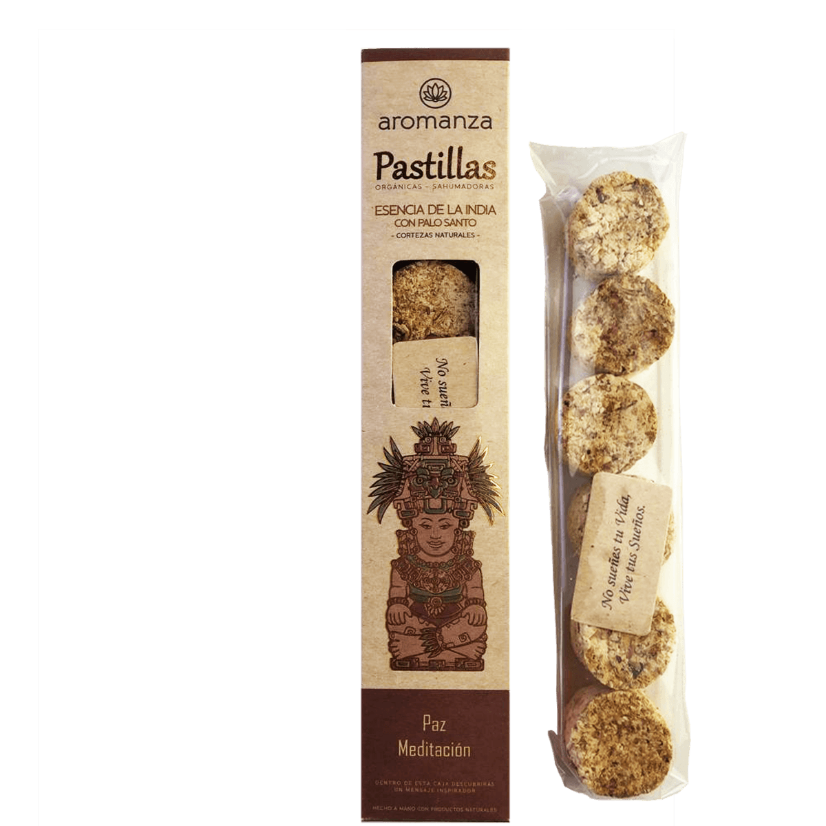 Pastillas Orgánicas Sahumadoras - Esencia de la India con Palo Santo (101MB)