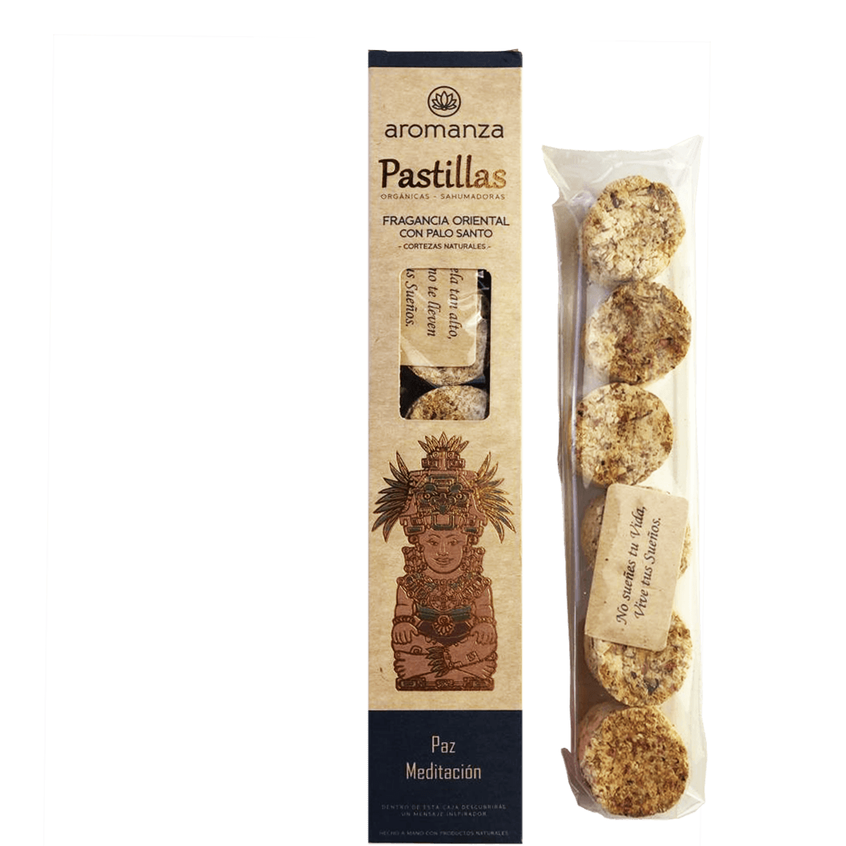 Pastillas Orgánicas Sahumadoras - Fragancia Oriental con Palo Santo (101MB)