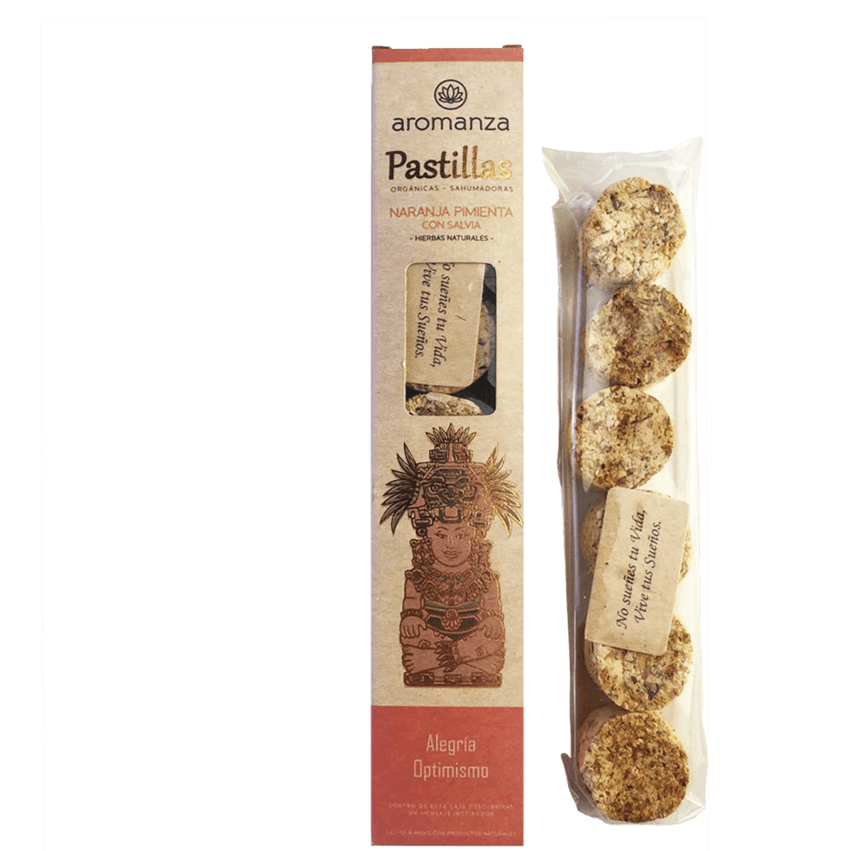 Pastillas Orgánicas Sahumadoras - Naranja Pimienta con Salvia (101MB)