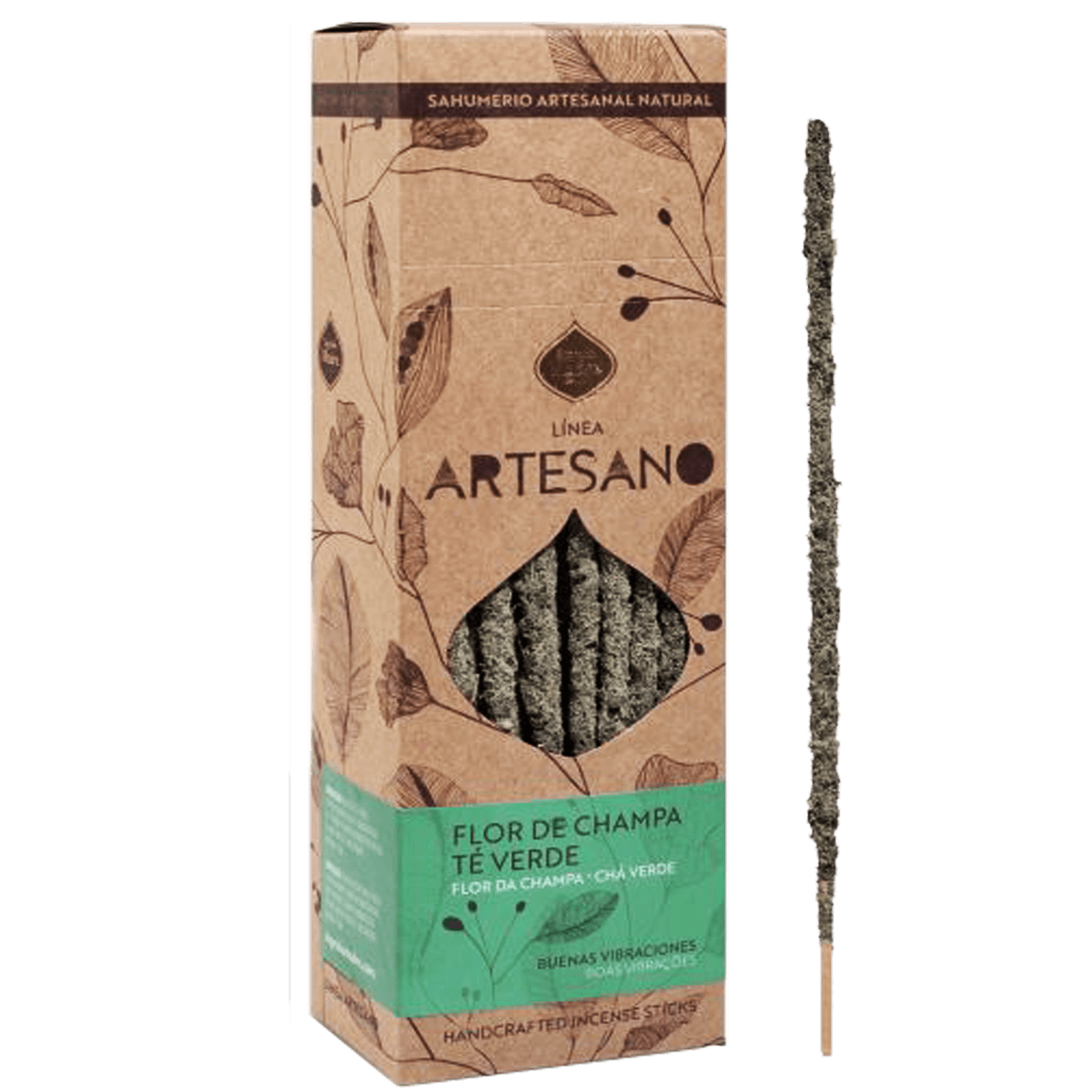 Sahumerio Artesano Natural - Flor de Champa Té Verde