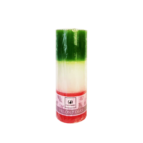 Velón 7 Días - Verde Blanco Rojo San Jorge (012A)