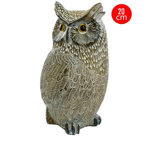 Búho con Plumas Talladas 20 Cm. (749)
