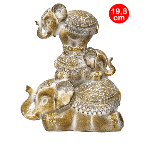 Elefante Colmillos Dorados 19,8 Cm. (945J)