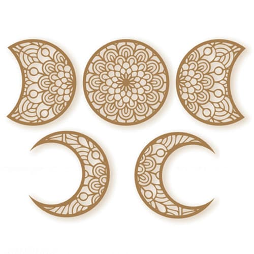 Ciclo Lunar Crudo Mandala 5 Pcs.