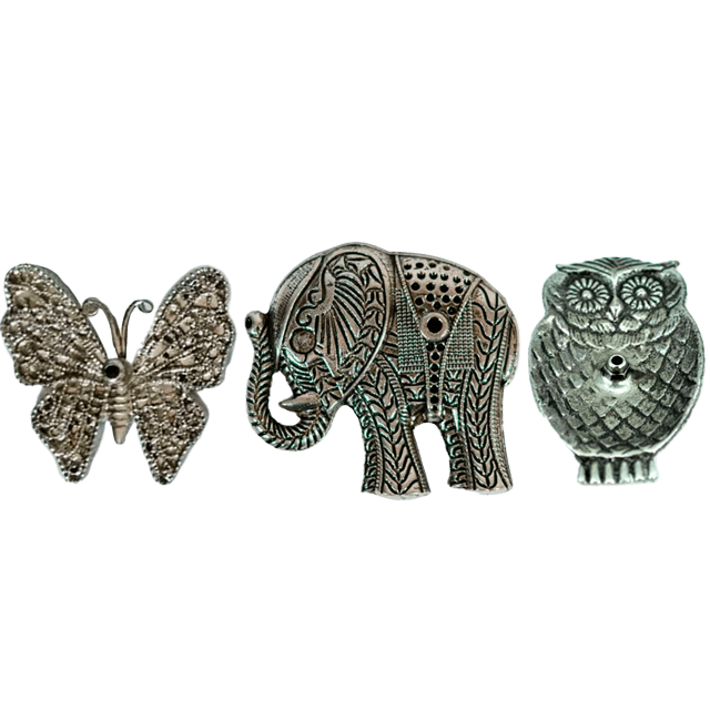 Porta Sahumerio Metal Animalitos
