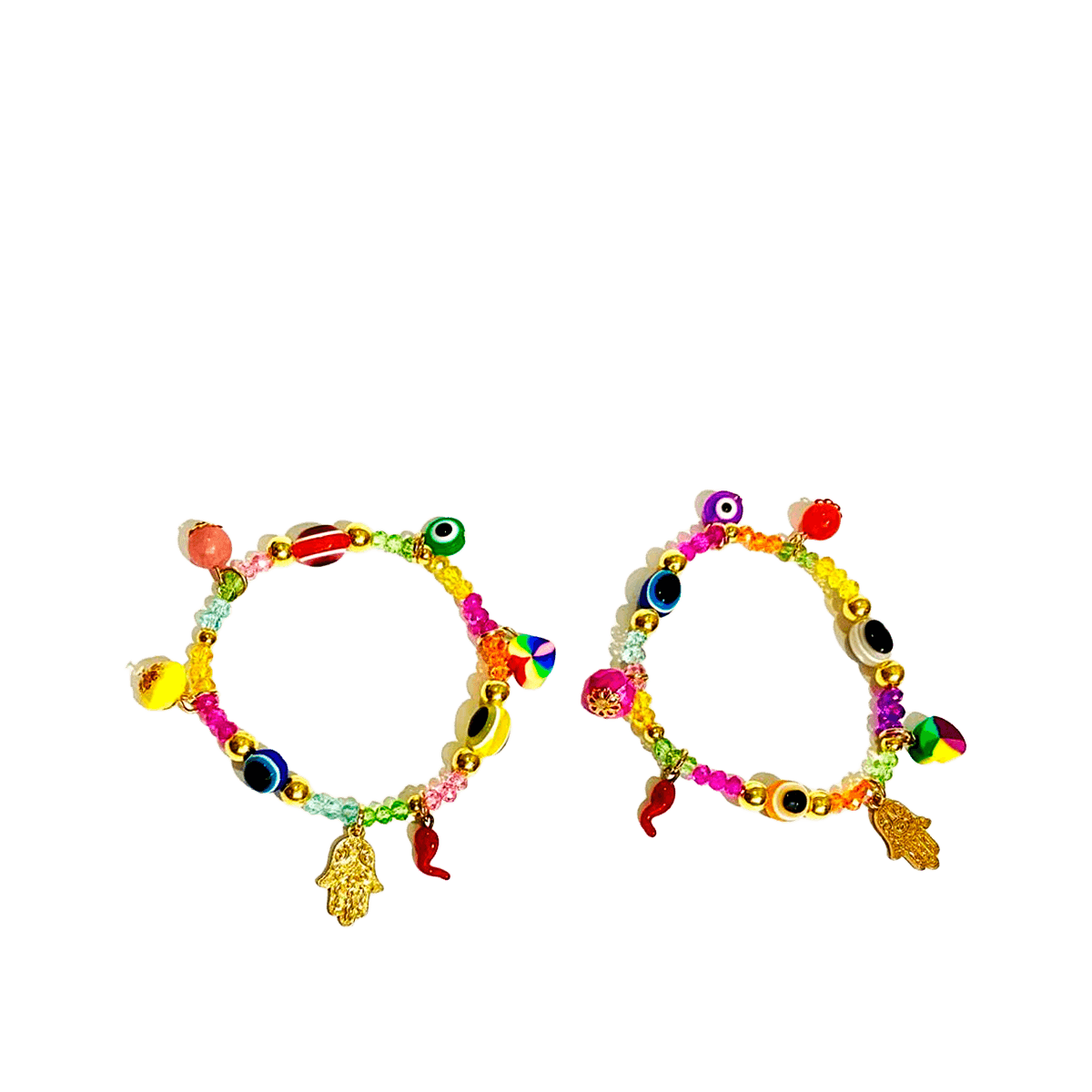Pulsera Cristal Chica Colores y Dijes