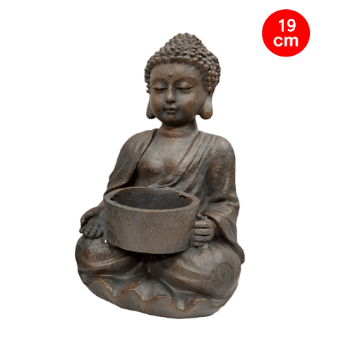 Buda Porta Velas Negro 19 Cm. Posición A (943H)