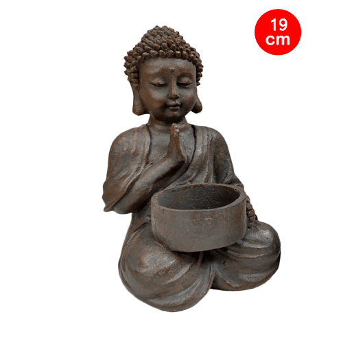 Buda Porta Velas Negro 19 Cm. Posición B (943H)