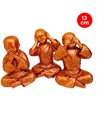 Monge ciego, sordo, mudo 13Cm Pack x 3 (F181)