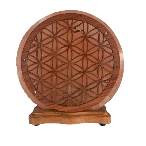 Lámpara de Sal del Himalaya Flor de la Vida LS024