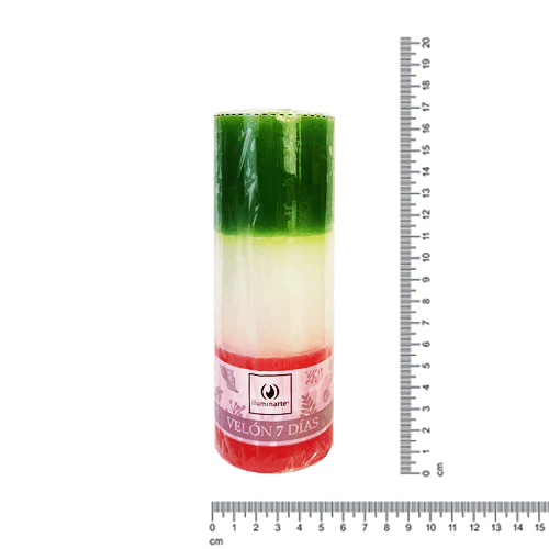 Velón 7 Días - Verde Blanco Rojo San Jorge (012A)