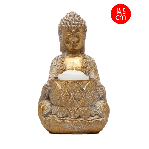 Porta Vela Buda sobre Loto 14,5 Cm. (943R)
